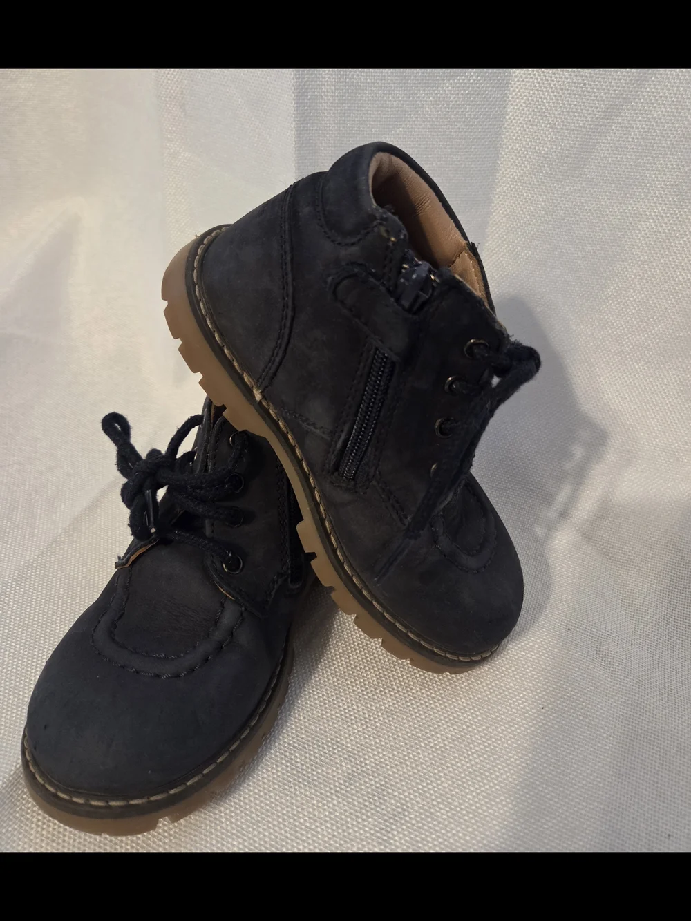 Stride Rite Sawyer Boys Navy Lace-Up Ankle Boots Size 8.5